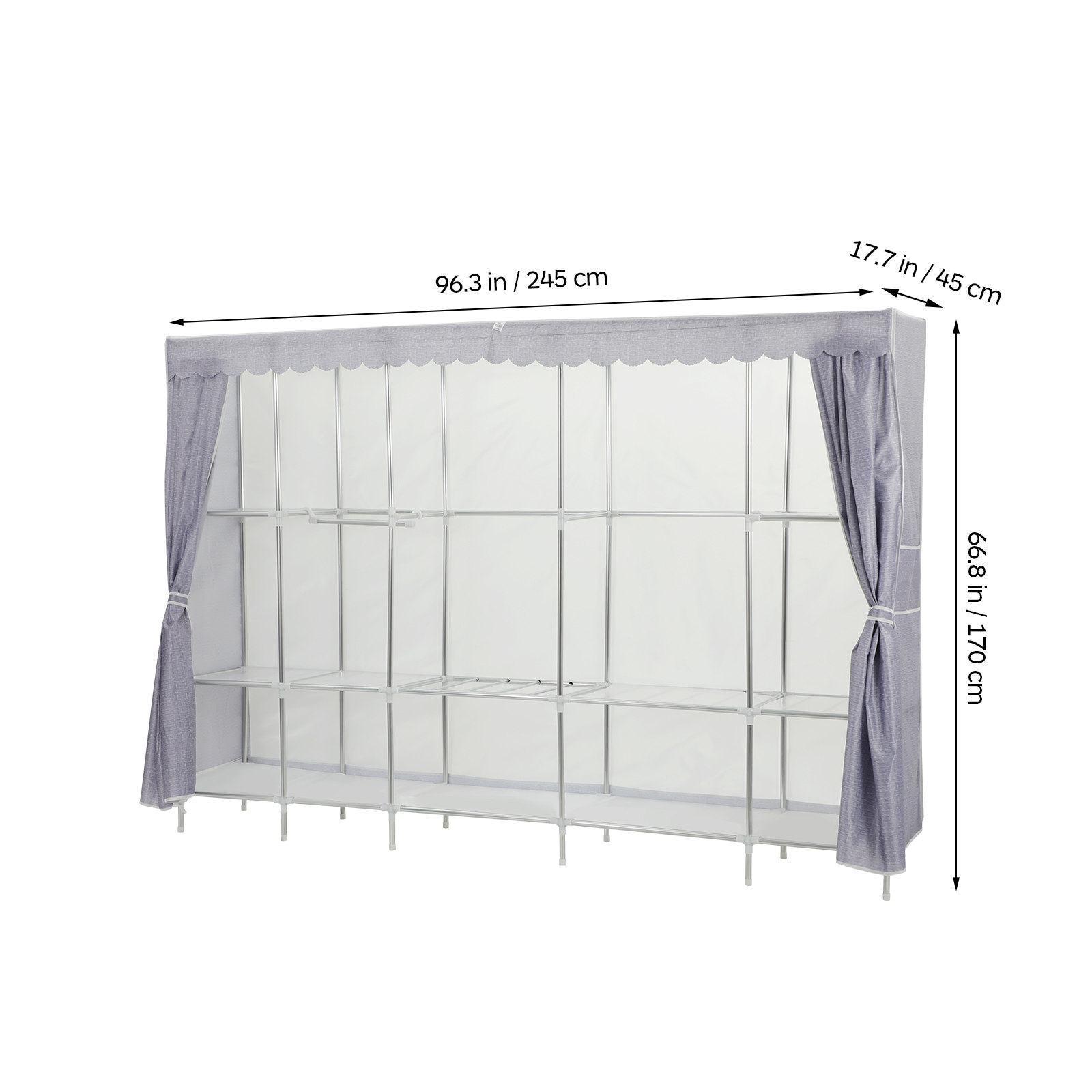Clothes Rack With Cover Bedroo - Wardrobe Closet Portable Fabric Cover ulasan dan harga
