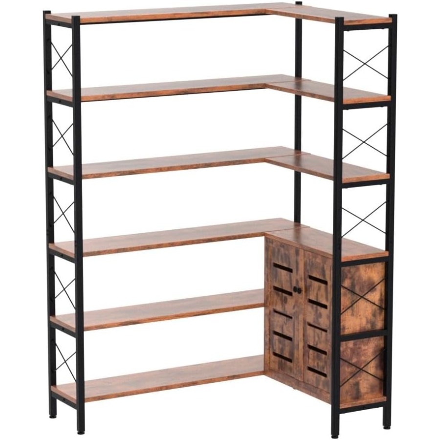 6-Shelf Corner Bookshelf for L - Storage ulasan dan harga