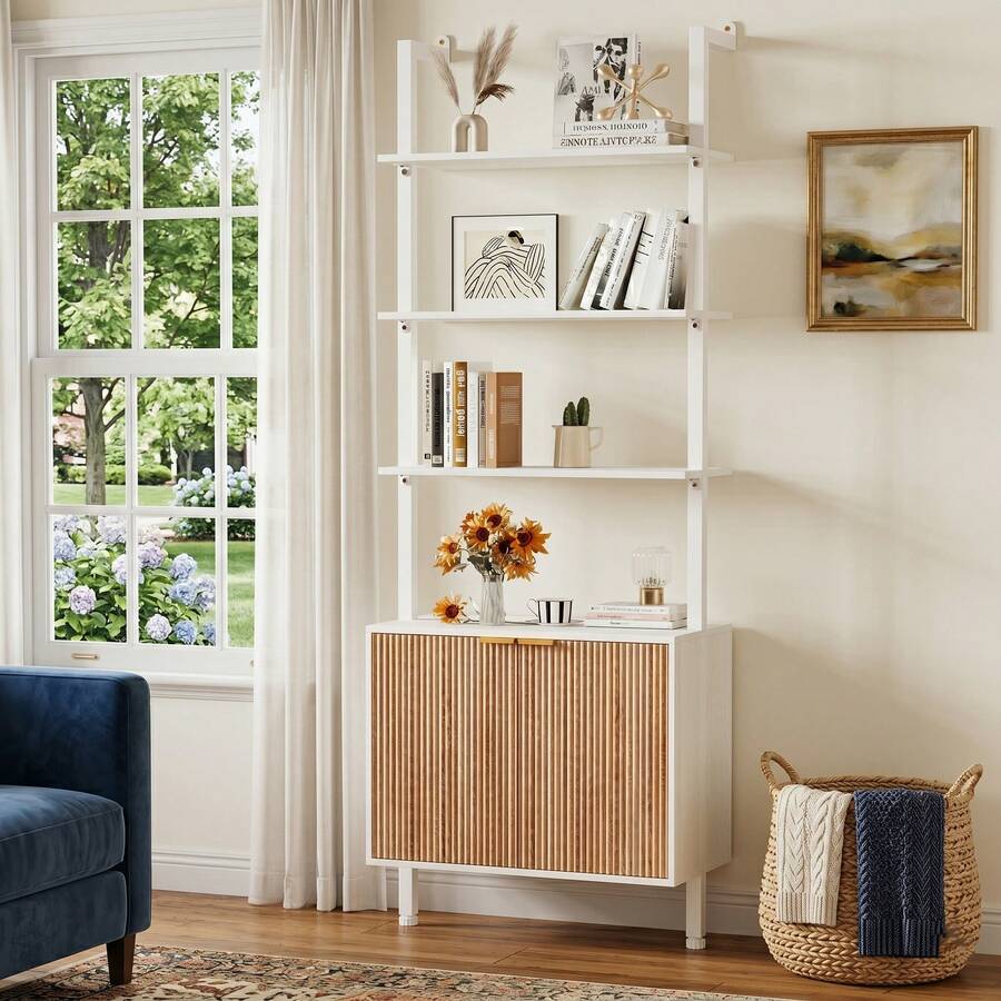 Chic Modern Ladder Bookcase Wi - Storage ulasan dan harga