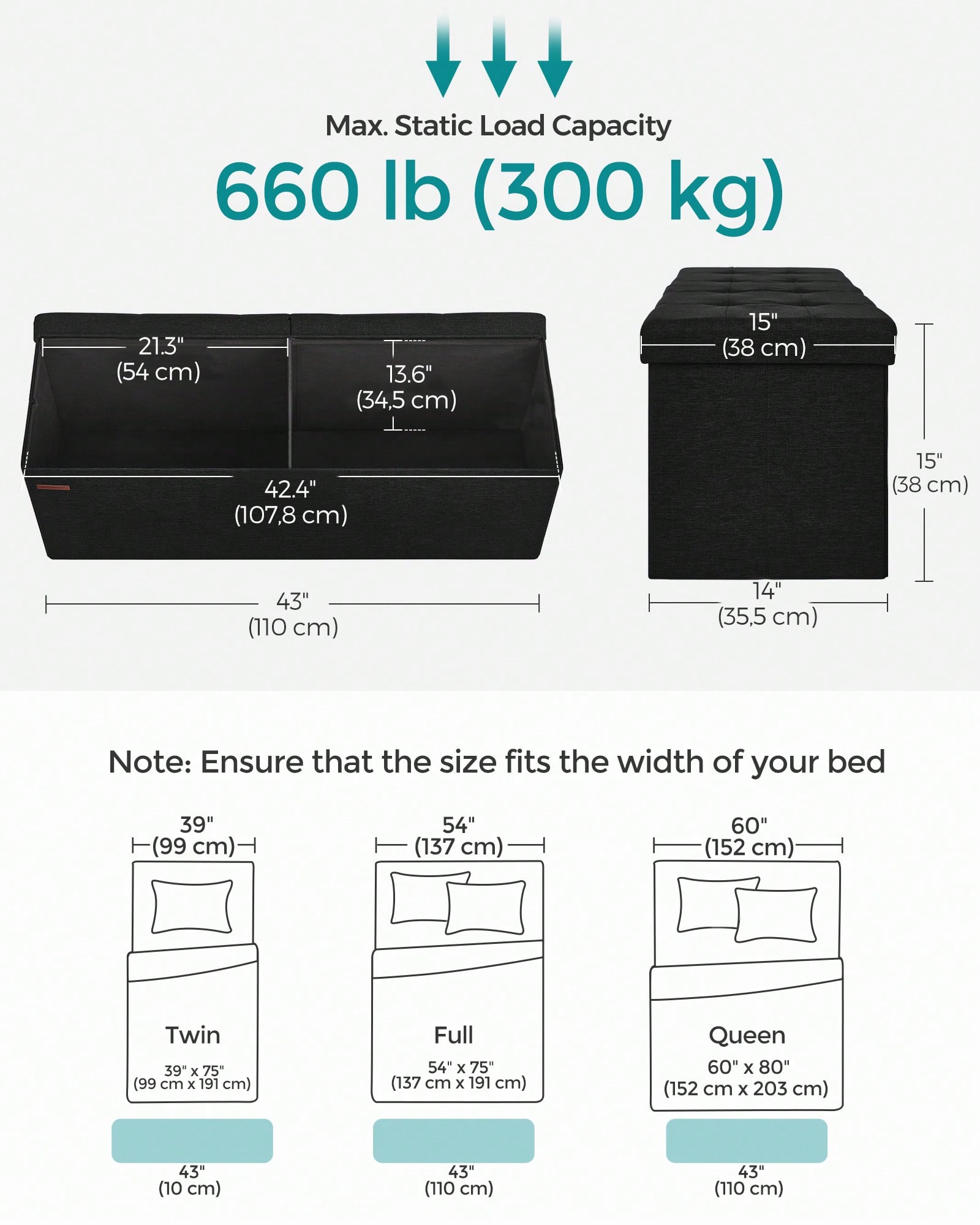 43-Inch Foldable Storage Ottom - Bedroom Furniture ulasan dan harga