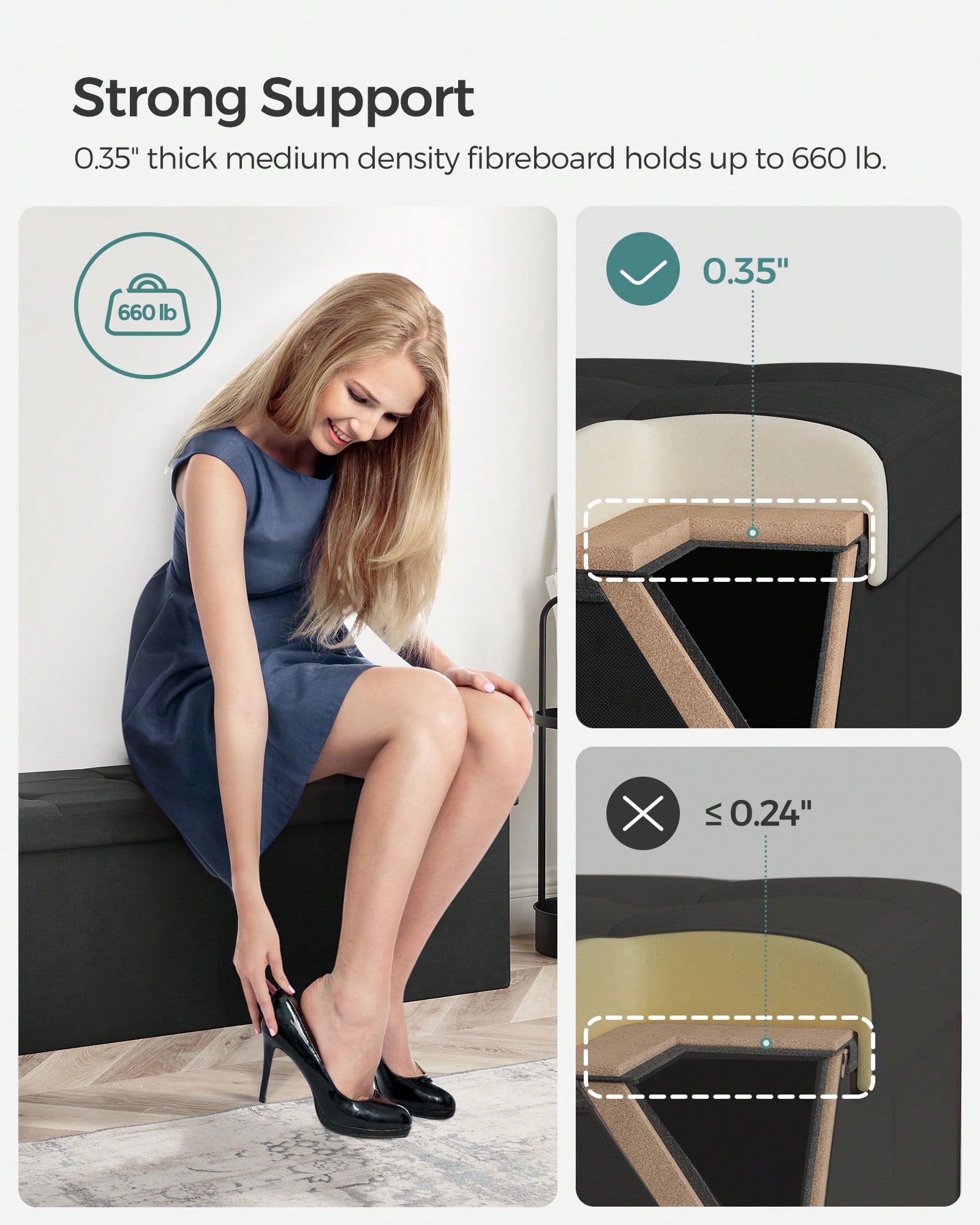 43-Inch Foldable Storage Ottom - Bedroom Furniture ulasan dan harga