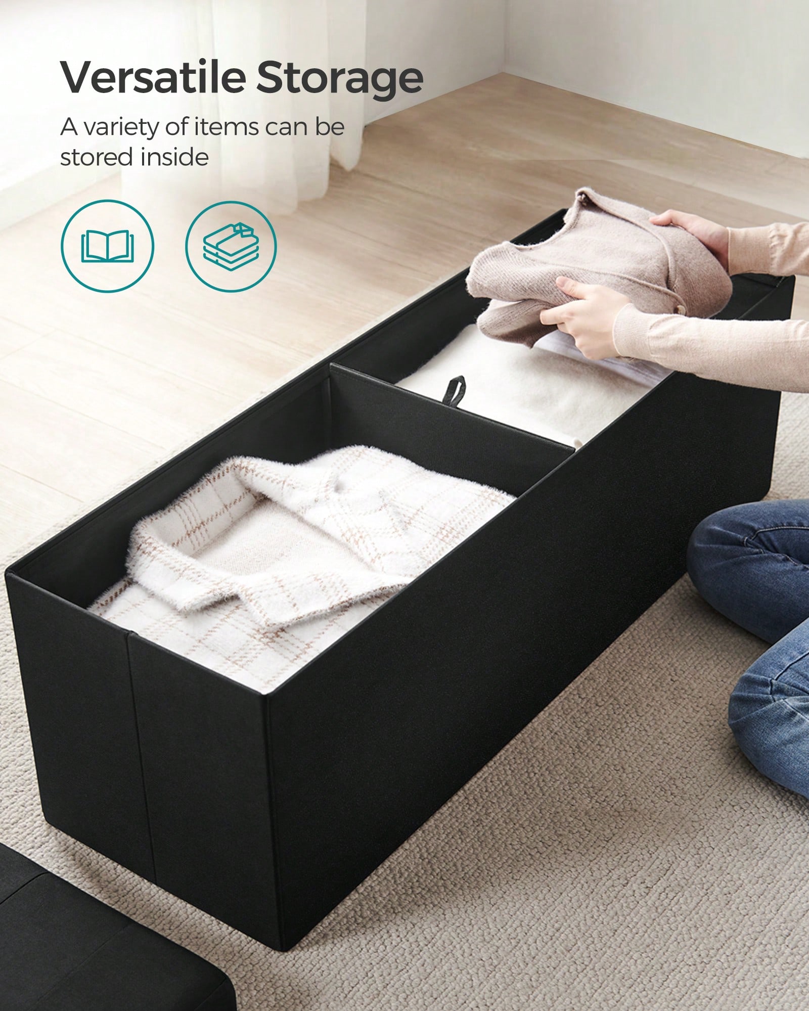 43-Inch Foldable Storage Ottom - Bedroom Furniture ulasan dan harga