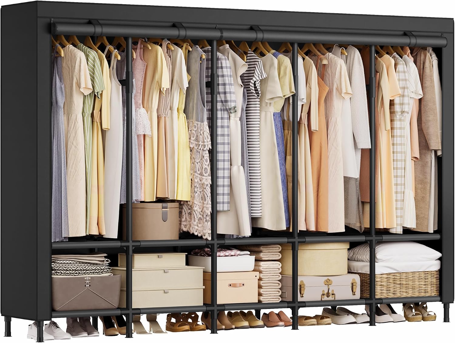 Portable Wardrobe Closet 83.5  - Wardrobe Closet Portable Fabric Cover ulasan dan harga